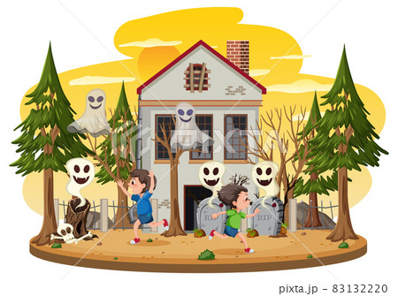 Children at the haunted house Children at the haunted house 83132220