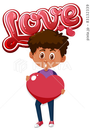 Kid holding heart on white background Kid holding heart on white background 83132339