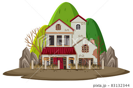 Isolated old broken house in the rural Isolated old broken house in the rural 83132344