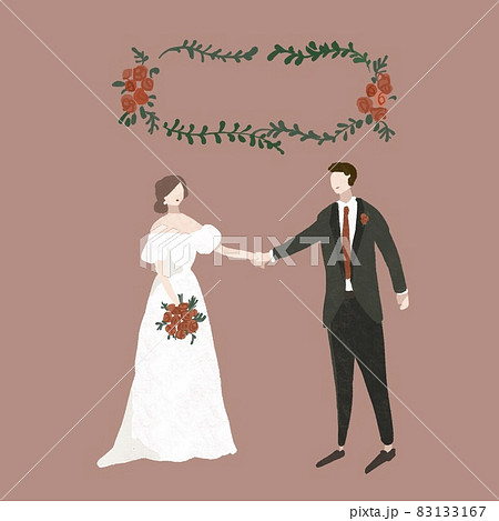 手を繋ぐ新郎新婦、ウエディング、結婚式、ブライダル、夫婦、ウエディングドレス、wedding C 手を繋ぐ新郎新婦、ウエディング、結婚式、ブライダル、夫婦、ウエディングドレス、wedding C 83133167