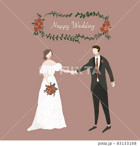 手を繋ぐ新郎新婦、ウエディング、結婚式、ブライダル、夫婦、ウエディングドレス、wedding B 手を繋ぐ新郎新婦、ウエディング、結婚式、ブライダル、夫婦、ウエディングドレス、wedding B 83133168
