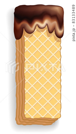 Letter consisting of wafers with chocolate cream 83133489
