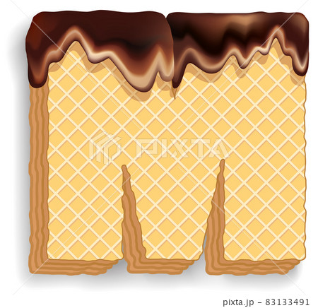 Letter consisting of wafers with chocolate cream 83133491