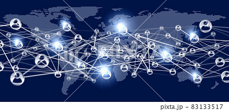 ソーシャルネットワークの繋がり、世界地図 ソーシャルネットワークの繋がり、世界地図 83133517