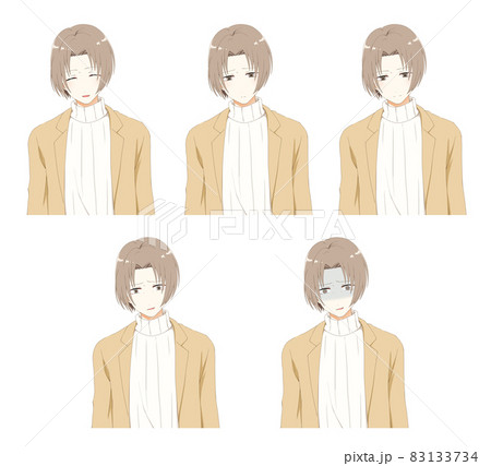 若い男性の表情　まとめ 83133734