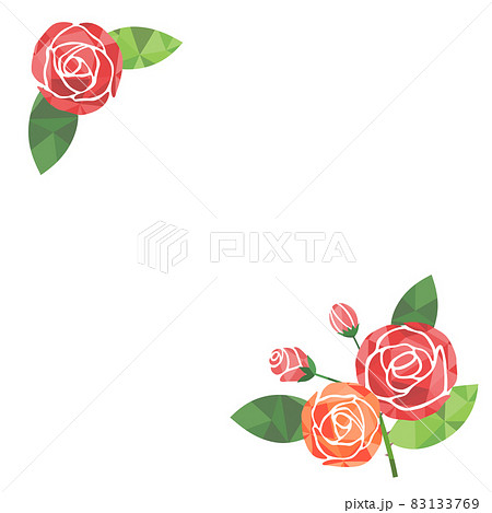バラの花の背景イラスト 白背景 ベクター 切り抜き のイラスト素材