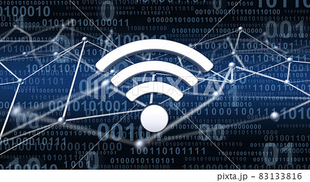 Wi-Fiのネットワークイメージ、デジタル背景 83133816