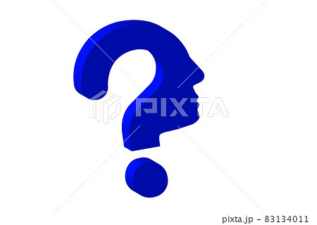 質問イメージ 疑問符のアイコン クエスチョンマーク 考える人 のイラスト素材