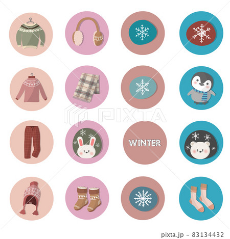 winter iconsticker set ,冬のアイコンステッカーセット 83134432
