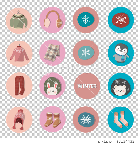 winter iconsticker set ,冬のアイコンステッカーセット 83134432