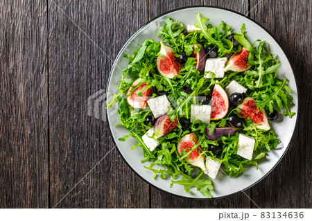 rocket figs feta and black olive salad 83134636