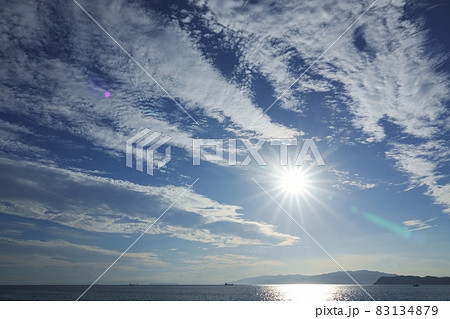 初秋の夕空と高層雲 初秋の夕空と高層雲 83134879