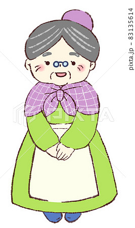 絵本に出てくるかわいいおばあちゃんのイラスト 絵本に出てくるかわいいおばあちゃんのイラスト 83135614