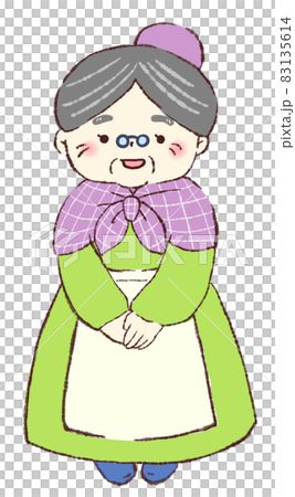 絵本に出てくるかわいいおばあちゃんのイラスト 絵本に出てくるかわいいおばあちゃんのイラスト 83135614