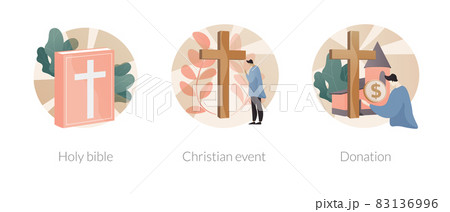 Church gathering abstract concept vector illustrations. Church gathering abstract concept vector illustrations. 83136996