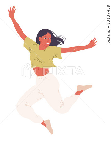 Young woman dancer during a dynamic dance Young woman dancer during a dynamic dance 83137459