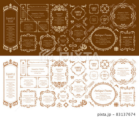 クリスマスをイメージしたフレームデザインのセット。アンティーク。ビンテージ。エレガント クリスマスをイメージしたフレームデザインのセット。アンティーク。ビンテージ。エレガント 83137674