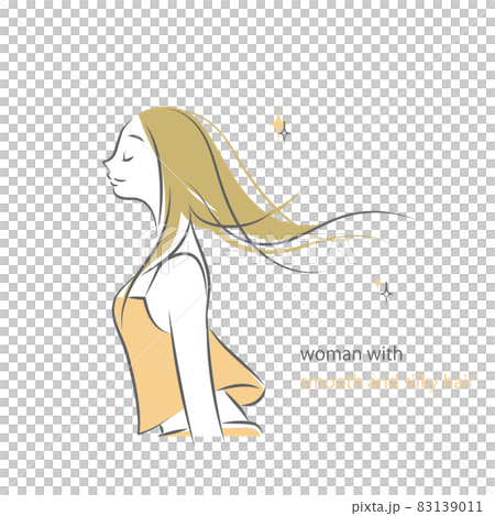 ヘアケア 風になびく美しい髪 シンプルでお洒落な女性の線画イラスト ヘアケア 風になびく美しい髪 シンプルでお洒落な女性の線画イラスト 83139011