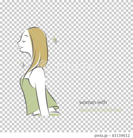 ヘアケア 美しくまとまる髪 シンプルでお洒落な女性の線画イラスト ヘアケア 美しくまとまる髪 シンプルでお洒落な女性の線画イラスト 83139012