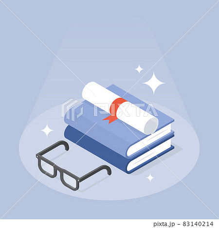Back To School Book Diploma Isometric Illustration Back To School Book Diploma Isometric Illustration 83140214