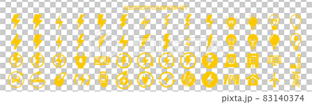 電力に関連したアイコンセット 83140374