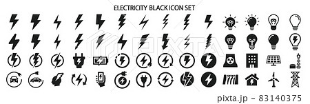 電力に関連したアイコンセット 83140375