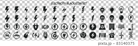 電力に関連したアイコンセット 83140375
