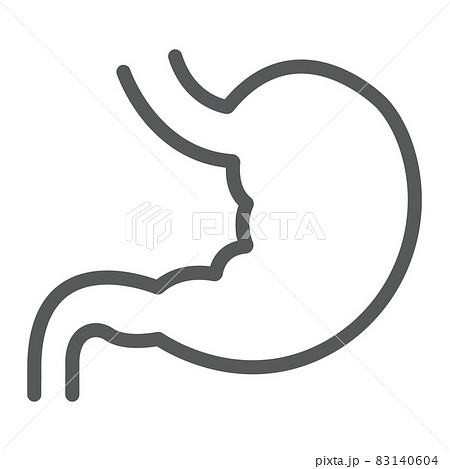 Stomach line icon, anatomy and biology, human organ sign, vector graphics, a linear pattern on a white background, eps 10. 83140604