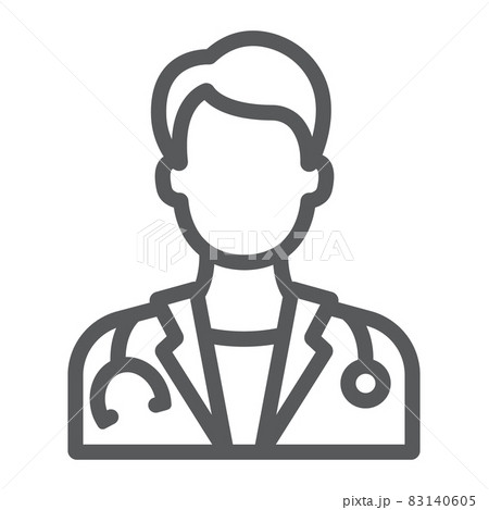 Doctor line icon, medicine and hospital, physician sign, vector graphics, a linear pattern on a white background, eps 10. 83140605