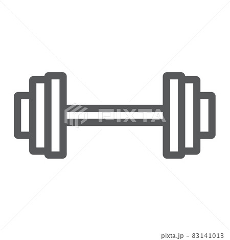 Weightlifting line icon, gym and sport, barbell sign, vector graphics, a linear pattern on a white background, eps 10. 83141013