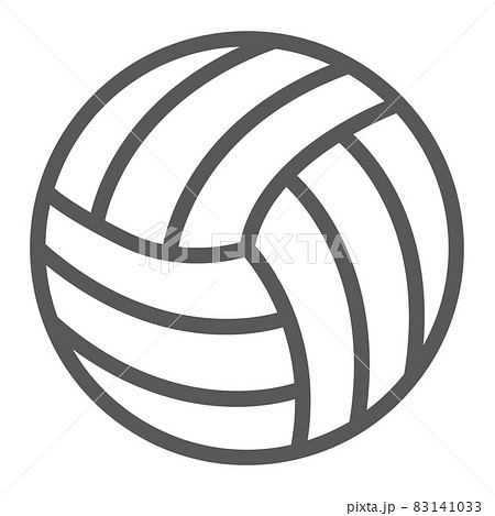 Volleyball line icon, game and sport, ball sign, vector graphics, a linear pattern on a white background, eps 10. Volleyball line icon, game and sport, ball sign, vector graphics, a linear pattern on a white background, eps 10. 83141033