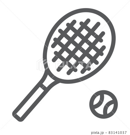 Tennis line icon, game and sport, racket sign, vector graphics, a linear pattern on a white background, eps 10. 83141037