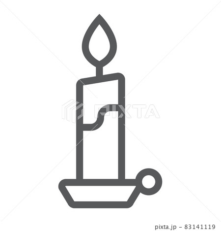 Candle line icon, flame and fire, candlelight sign, vector graphics, a linear pattern on a white background, eps 10. Candle line icon, flame and fire, candlelight sign, vector graphics, a linear pattern on a white background, eps 10. 83141119