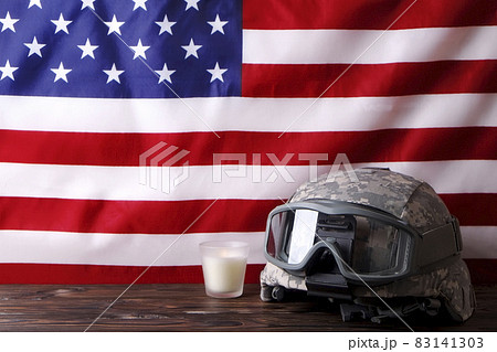 Background flag of the United States of America for national federal holidays celebration and mourning remembrance day. USA symbolics. 83141303