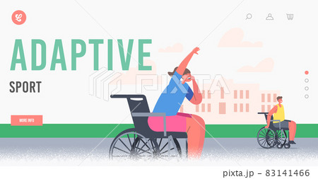 Adaptive Sport Landing Page Template. Young Disabled Kids in Wheelchair Playing Basketball. Disability Rehabilitation Adaptive Sport Landing Page Template. Young Disabled Kids in Wheelchair Playing Basketball. Disability Rehabilitation 83141466