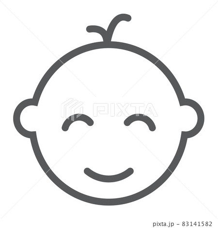 baby face clip art black and white