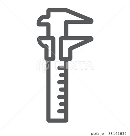 Vernier caliper line icon, tool and instrument, gauge sign, vector graphics, a linear pattern on a white background, eps 10. 83141635