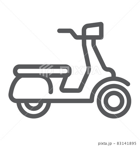 Scooter line icon, vehicle and transport, motorbike sign, vector graphics, a linear pattern on a white background, eps 10. Scooter line icon, vehicle and transport, motorbike sign, vector graphics, a linear pattern on a white background, eps 10. 83141895