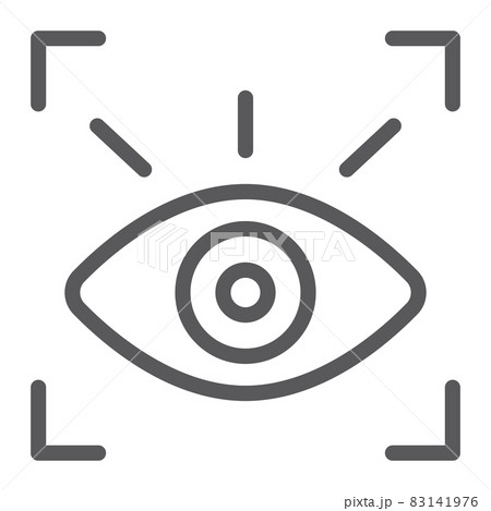 Retina scanner line icon, recognition and authentication, eye scan sign, vector graphics, a linear pattern on a white background, eps 10. 83141976