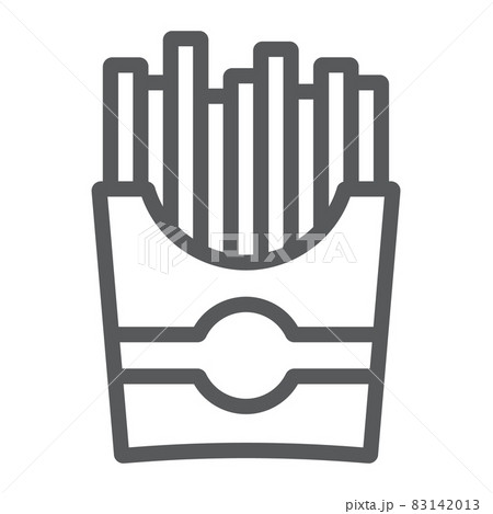French fries line icon, snack and food, potato sign, vector graphics, a linear pattern on a white background, eps 10. 83142013