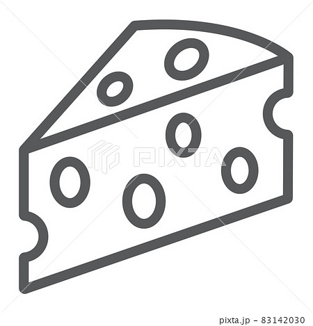 Cheese line icon, milk and meal, food sign, vector graphics, a linear pattern on a white background, eps 10. 83142030