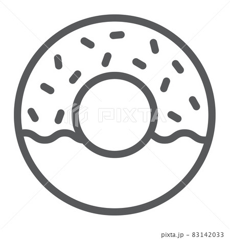 Donut line icon, food and sweet, cake sign, vector graphics, a linear pattern on a white background, eps 10. Donut line icon, food and sweet, cake sign, vector graphics, a linear pattern on a white background, eps 10. 83142033