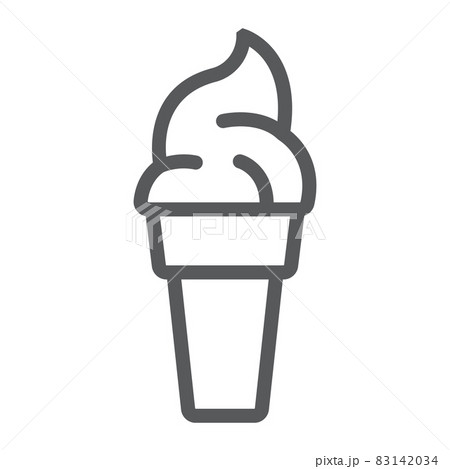 Ice cream line icon, food and dessert, sweet sign, vector graphics, a linear pattern on a white background, eps 10. 83142034