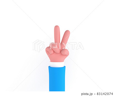 Peace hand symbol, Victory sign gesture, two fingers hand isolated on white background, 3d rendering. minimal fashion, cartoon body part, pink blue pastel colors Hands Gestures 3D cartoon funny Peace hand symbol, Victory sign gesture, two fingers hand isolated on white background, 3d rendering. minimal fashion, cartoon body part, pink blue pastel colors Hands Gestures 3D cartoon funny 83142074