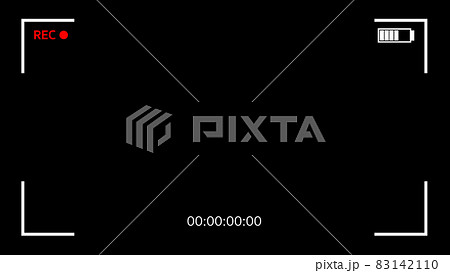 Square Frame Easy simple to use footage alpha of video recording camera screen with . Horizontal Screen Camera Screen Recording Video Animation on Black Background. Element viewfinder 83142110