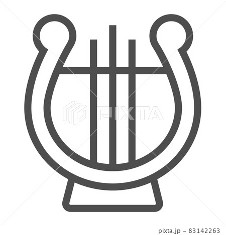 Lyre line icon, musical and ancient, harp sign, vector graphics, a linear pattern on a white background, eps 10. Lyre line icon, musical and ancient, harp sign, vector graphics, a linear pattern on a white background, eps 10. 83142263