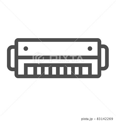Harmonica line icon, music and blues, instrument sign, vector graphics, a linear pattern on a white background, eps 10. 83142269