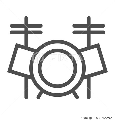 Drum set line icon, music and instrument, drum...のイラスト素材 [83142292] - PIXTA