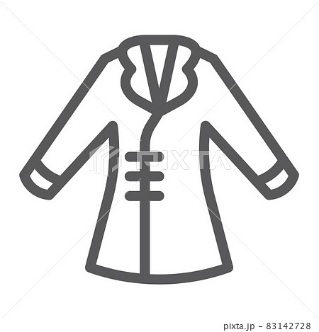 Coat line icon, clothing and fashion, jacket sign, vector graphics, a linear pattern on a white background, eps 10. 83142728