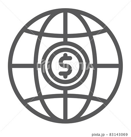Global line icon, planet and world, globe sign, vector graphics, a linear pattern on a white background, eps 10. 83143069